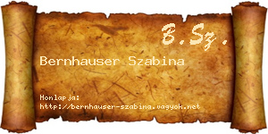 Bernhauser Szabina névjegykártya